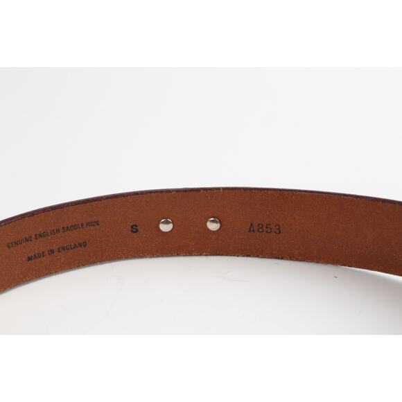 Vintage Talbots Brown Genuine English Saddle Hide Leather Skinny Belt Size S - Picture 10 of 10